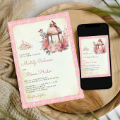 Invitation Mariage musulman rustique rose floral