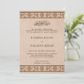 Invitation Mariage musulman traditionnel des frontières flor (Debout devant)