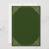 Invitation Mariage Musulman Vert Émeraude Rococo Victorien (Dos)