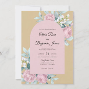 Invitation Mariage Muted Eucalyptus Ranunculus sarcelle Champ