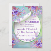 Invitation Mariage Myosotis Violet Lilas (Devant)