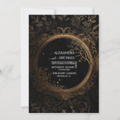 Invitation Mariage mystique céleste noir et or (Devant)