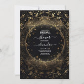 Invitation Mariage mystique céleste noir et or (Devant)