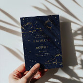 Invitation Mariage mystique de la lune d'or céleste