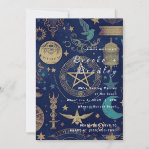 Invitation Mariage Mystique d'Or Céleste