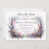 Invitation Mariage mystique en bois floral Enregistrer la dat (Dos)