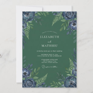Invitation Mariage Mystique en Forêt Verte dans un Bois Encha