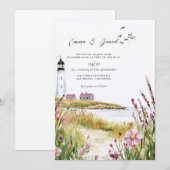 Invitation Mariage Naissant Phare (Devant / Derrière)