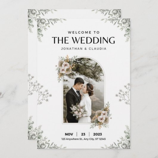 Invitation Mariage nature (Devant / Derrière)