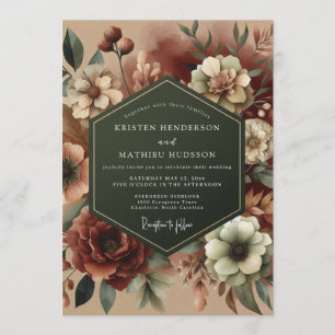 Invitation Mariage Nature Morte Baroque Claret