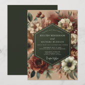 Invitation Mariage Nature Morte Baroque Claret (Devant / Derrière)