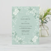 Invitation Mariage Nature Peint Vert Menthe (Debout devant)