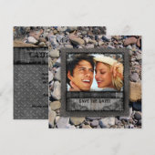 Invitation Mariage Nature Plages Pierres Fiançailles Diplômé (Devant / Derrière)