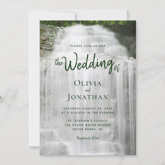 Invitation Mariage naturel de la cascade (Devant)