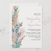 Invitation Mariage naturel de la Pampas de Bohême (Devant / Derrière)