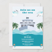 Invitation Mariage Nautical Seascape Cruise Palm (Devant)