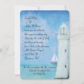 Invitation Mariage Nautical White Lighthouse et voilier (Devant)