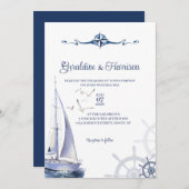 Invitation Mariage nautique (Devant / Derrière)