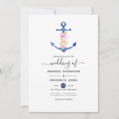 Invitation Mariage nautique aquarelle (Devant)