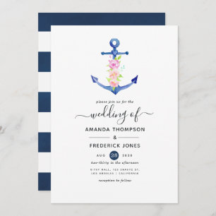 Invitation Mariage nautique aquarelle