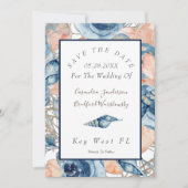 Invitation Mariage nautique Aquarelle Roses (Devant)