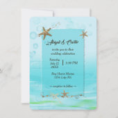 Invitation Mariage nautique avec Starfish et bulles (Devant)