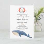 Invitation Mariage nautique baleine (Debout devant)
