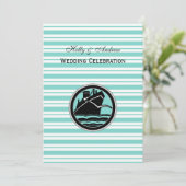 Invitation Mariage Nautique Bleu Bleu Bleu Bleu Bleu (Debout devant)