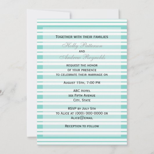 Invitation Mariage Nautique Bleu Bleu Bleu Bleu Bleu (Dos)