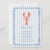 Invitation Mariage nautique Bleu de homard (Devant)