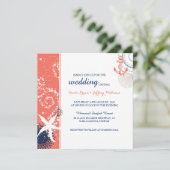Invitation Mariage nautique bleu marine (Debout devant)