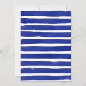 Invitation Mariage nautique bleu rouge Hydrangée aquarelle (Dos)