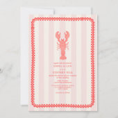 Invitation Mariage nautique du tableau de bord rose homard (Devant)