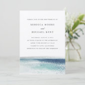 Invitation Mariage nautique moderne Blue Ocean Beach (Debout devant)