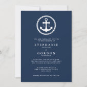Invitation Mariage nautique Monogram Marine (Devant)