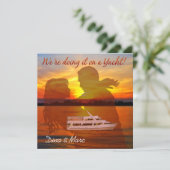 Invitation Mariage nautique romantique à couple de plage (Debout devant)