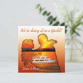 Invitation Mariage nautique romantique à couple de plage (Debout devant)