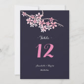 Invitation Mariage naval à table fleuri blanc Cerisier (Devant)