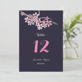 Invitation Mariage naval à table fleuri blanc Cerisier (Debout devant)
