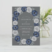 Invitation Mariage naval blanc floral arch (Debout devant)