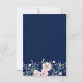 Invitation Mariage naval et moderne avec verdure rose (Dos)