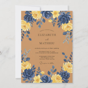 Invitation Mariage Naval Jaune Vibrant Automnal