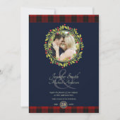 Invitation Mariage Navy Blue Noël PHOTO Plaid de Buffalo (Devant)