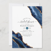Invitation Mariage Navy et Agate Dorée (Devant)