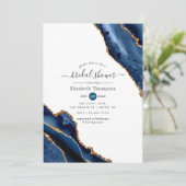 Invitation Mariage Navy et Agate Dorée (Debout devant)