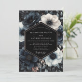 Invitation Mariage Navy Moody Bloom (Debout devant)