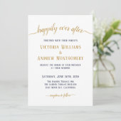 Invitation Mariage Navy Or Script Fin Heureuse (Debout devant)
