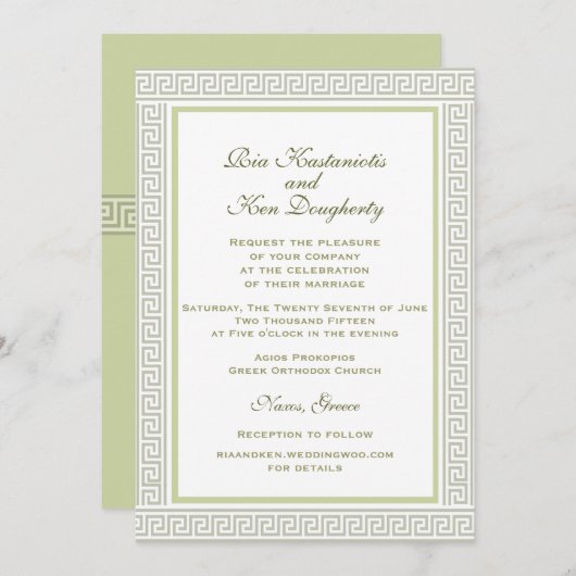 Invitation mariage naxos (Devant / Derrière)