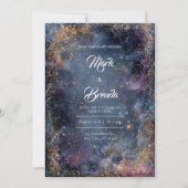 Invitation Mariage Nebula Gold de minuit (Devant)