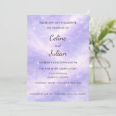 Invitation Mariage Nébuleuse de Lavande Céleste Sous les Étoi (Debout devant)